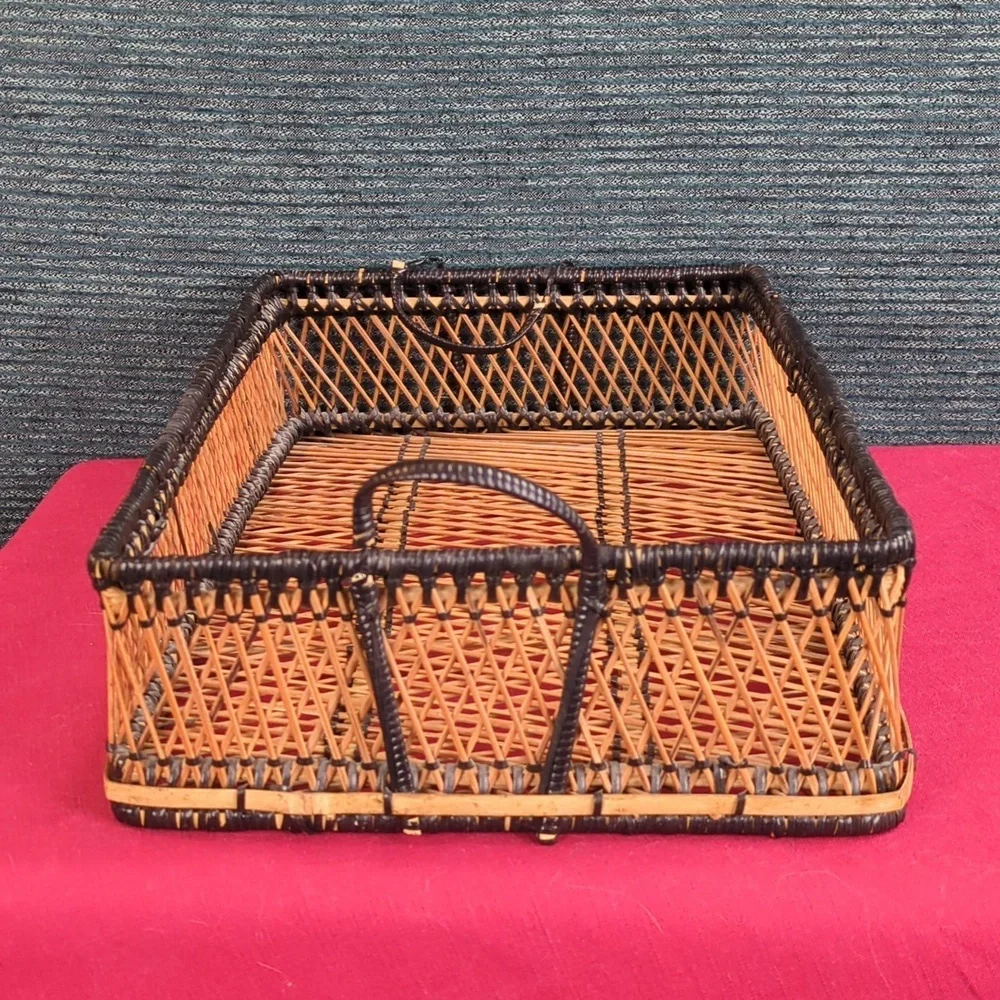 Vintage Cane & Wicker Basket